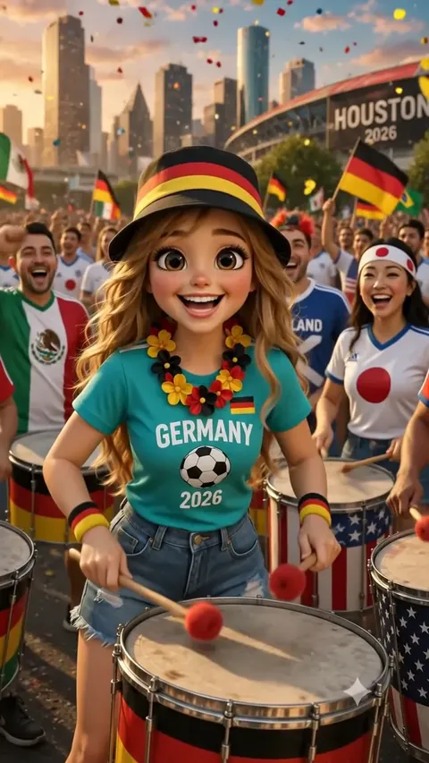 Bea trommelt in der Fanzone